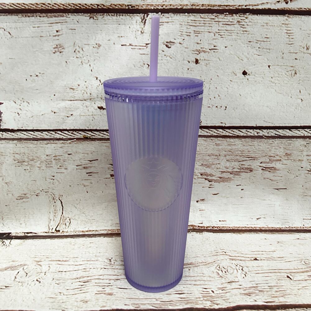 STARBUCKS 2023 Lilac Purple Iridescent Striped Venti Tumbler